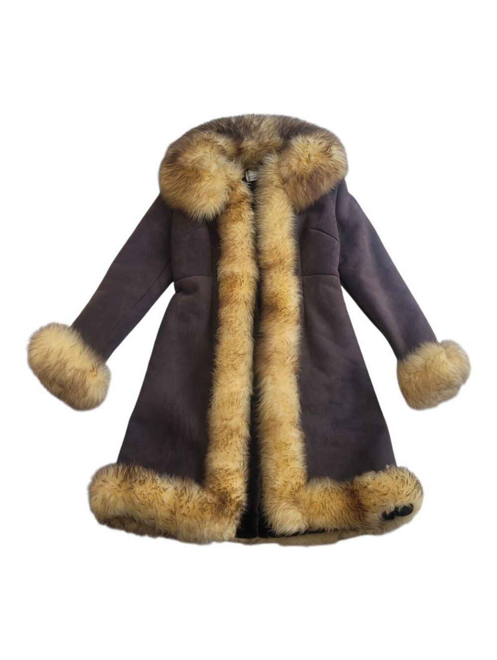 Vintage 70s-Style Caribou Clothes Donna Wiibel Brown Shearling Penny Lane Coat
